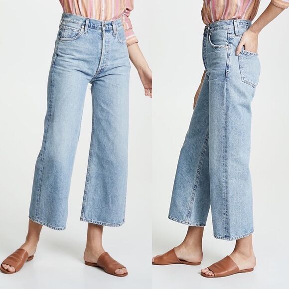 CITIZENS OF HUMANITY High Waisted Wide Leg Sacha Tularosa Jeans Light Blue 24 - Picture 7 of 11